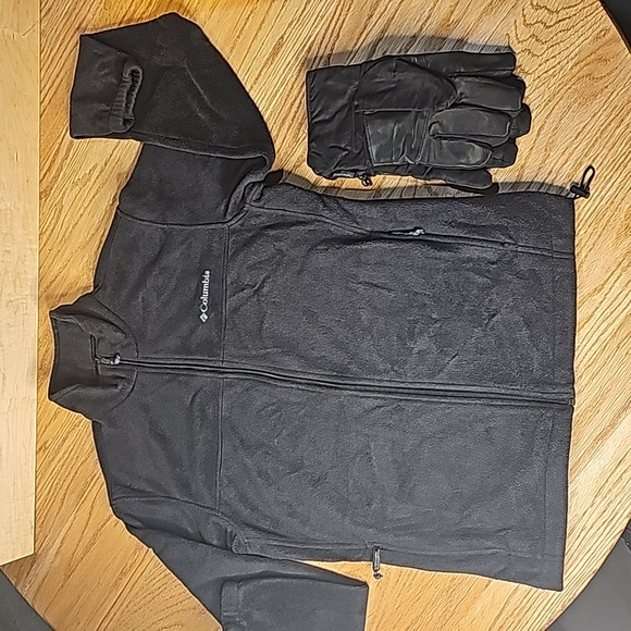 Columbia Fleece Full Zip Jacket, M Black - Picture 2 of 8